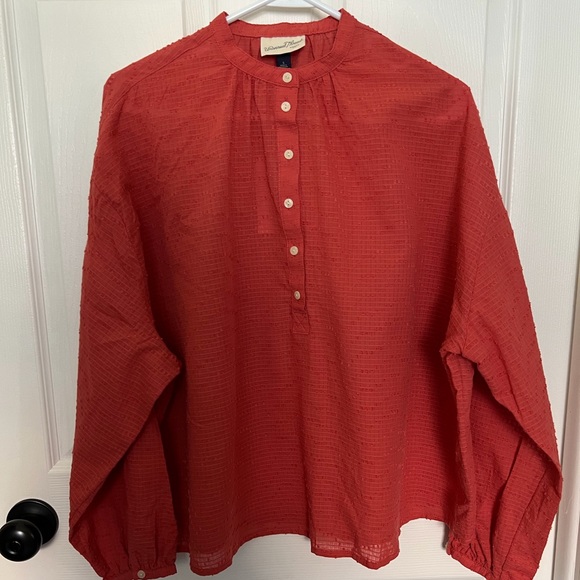 Universal Thread Women’s Sz S Balloon Long sleeve Poet Blouse Red NWT - Picture 6 of 8